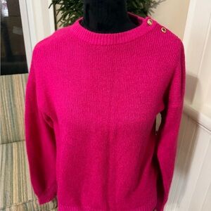 Vintage Segue Women's Pink Sweater with Button Detail